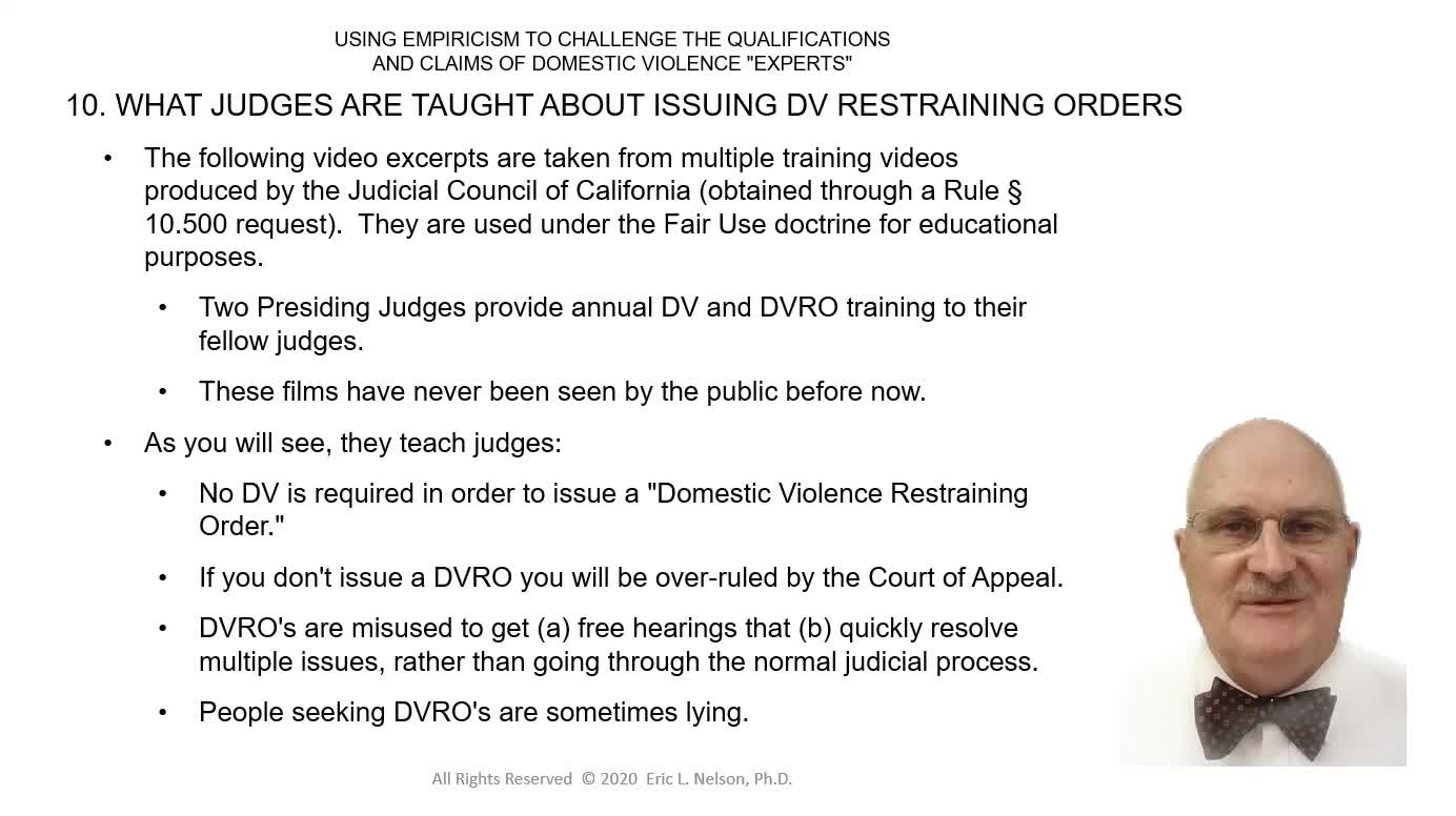 FOR ATTORNEYS -- Challenging Domestic Violence "Experts" in Depo & Trial