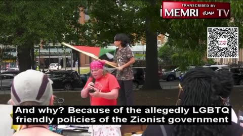 Delusional Trans Protester Gives Insane Speech Defending Palestine