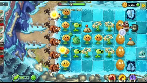 Plants vs Zombies 2 Frostbite Caves Day 1