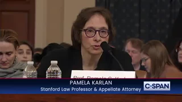 This is pamala karlan mocking the son of President Trump