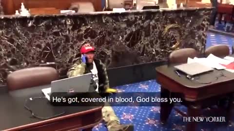 Viking escorted into The Senate Chambers by Capital Police