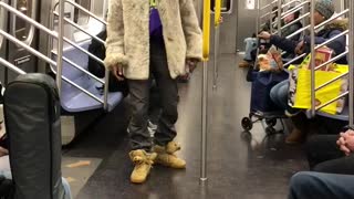 Man white jacket acting crazy