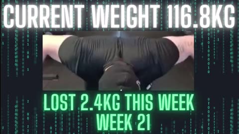 current weight 116.8kg Lost 2.4Kg this week 21 transformation pictures in 5 weeks diet and training