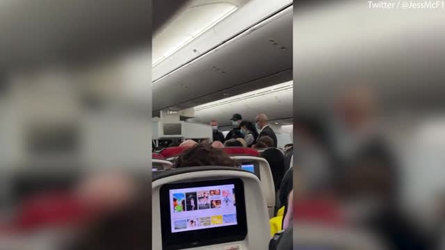 Unbelievable moment passengers including a pregnant woman and children are get it out