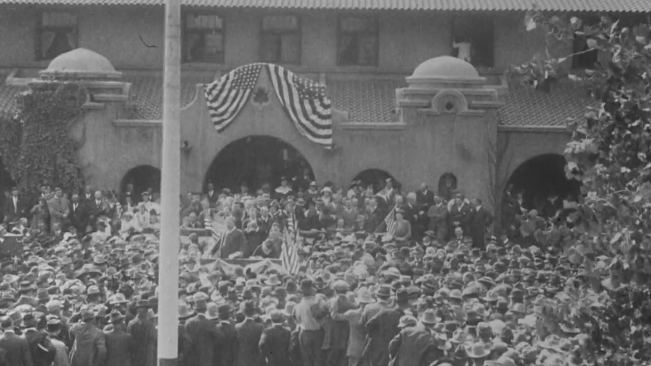 Theodore Roosevelt's Reception in Albuquerque (1916 Original Black & White Film)