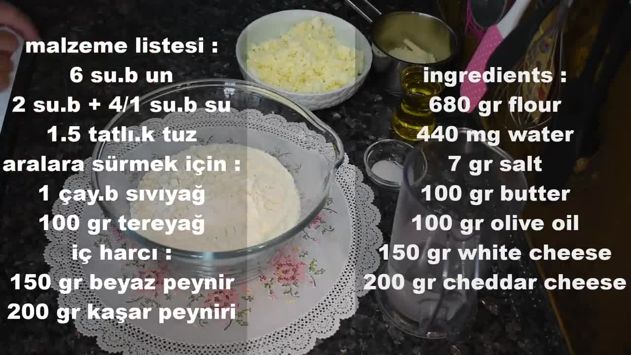 OKLAVA VE MERDANE KULLANMADAN TEL TEL AYRILAN KOLAY PEYNİRLİ YAĞLI KATMER TARİFİ/TURKİSH FOOD katmer