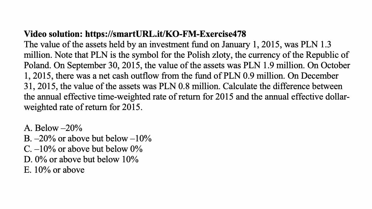 Exam FM exercise for February 24, 2022