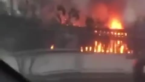 Ukrainian Barracks Burning