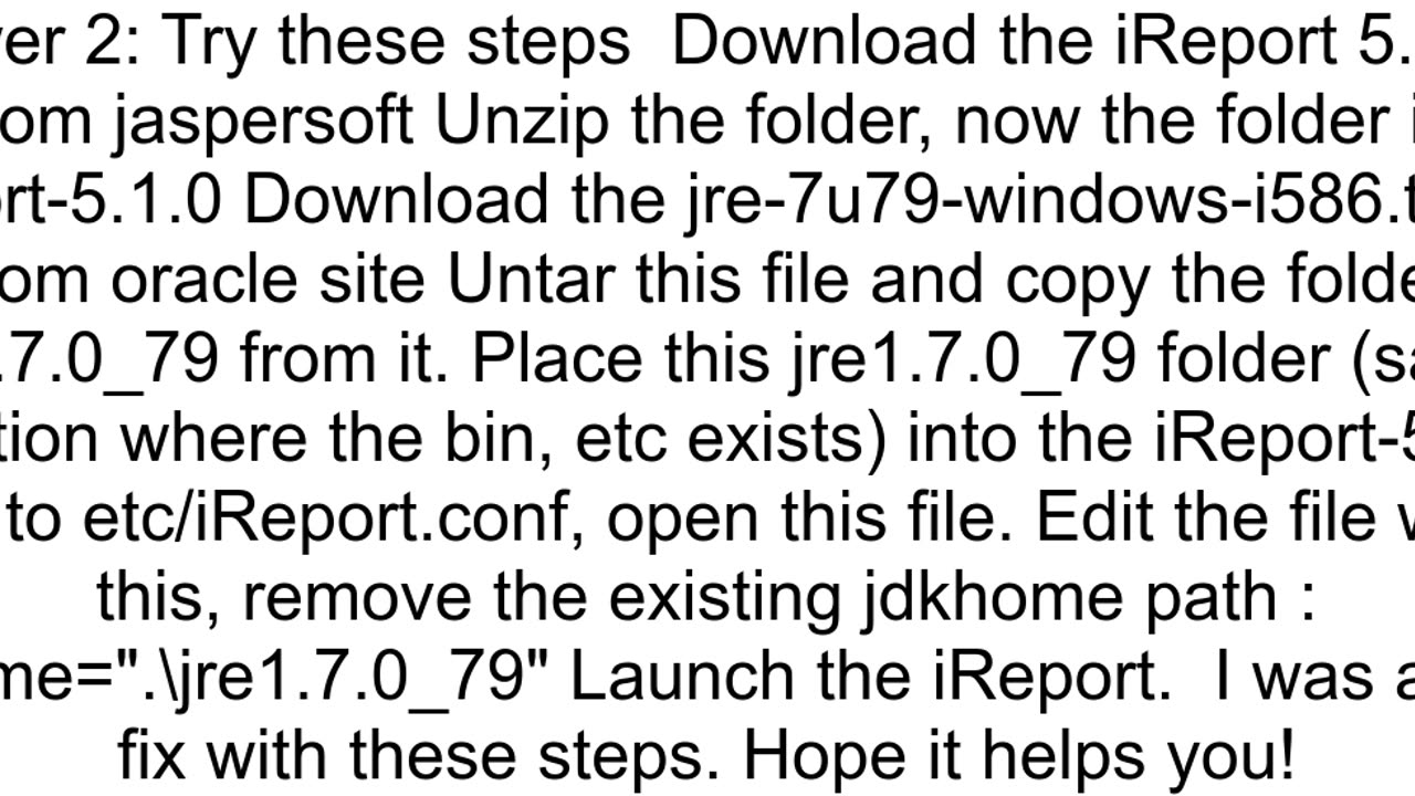 javaexe not found when running ireport 51