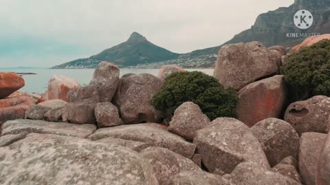 beautiful view of rock and sea water.