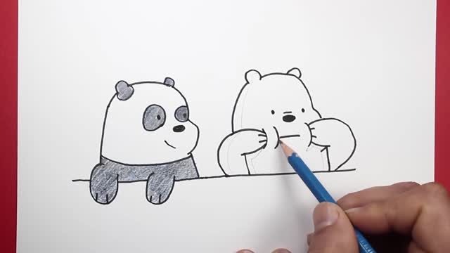 Drawing of the three bears || How to draw poles and a panda step by step|| Drawing we bare bears