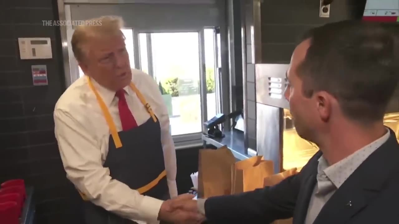 Trump works fry station at McDonald's in Pennsylvania