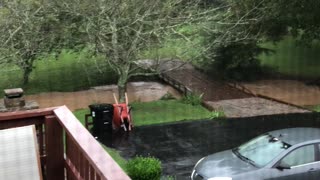 Creek about to flow over the bridge!