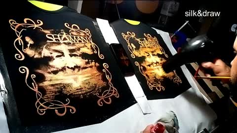 painting two shirts, shaman band