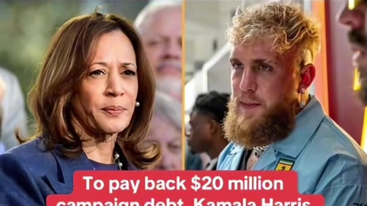 To pay back $20 million campaign debt Kamala Harris set to 😝fight Jake‼️