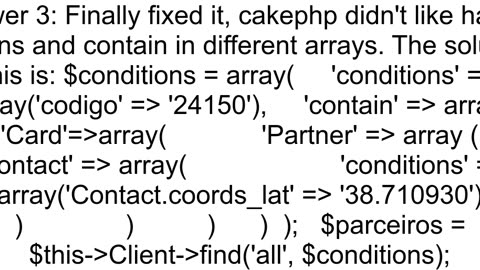 cakephp contain