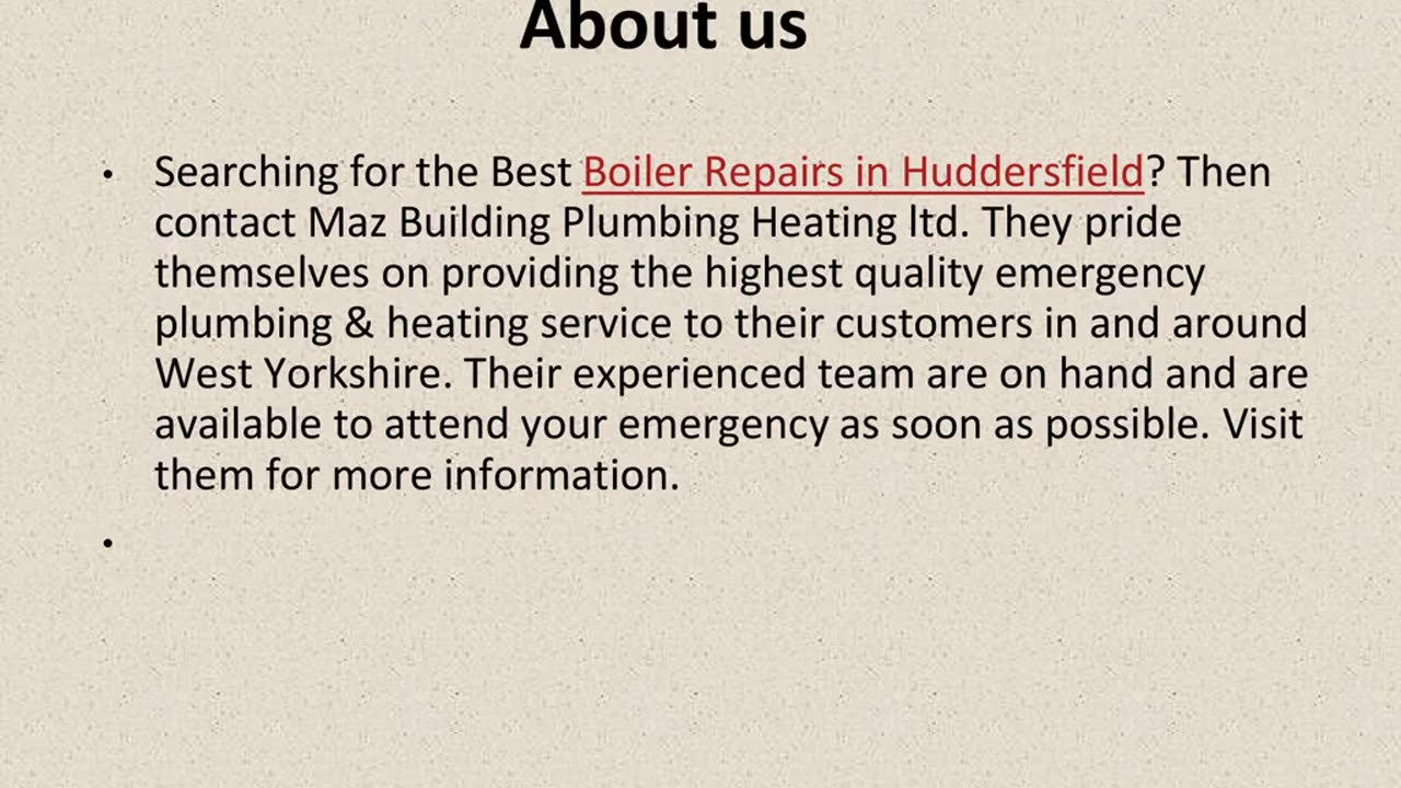 Get The Best Boiler Repairs in Huddersfield.