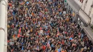 Massive protest against Macron, soaring energy prices and the rising costs of living in Paris,France