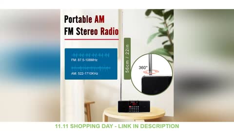 RETEKESS TR602 Digital Portable Radio AM FM Bluetooth Speaker Stereo MP3 Player TF/SD Card USB Drive