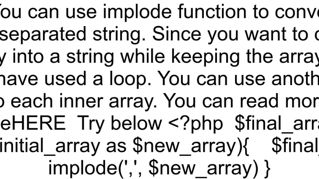 Implode values of each row in a 2d array