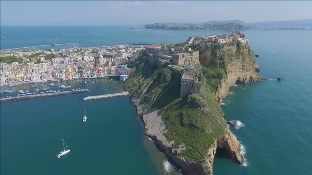 procida italy aerial video