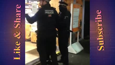 UK Police pull out large Knife out of Man's trousers being arrested at Woolwich Train station