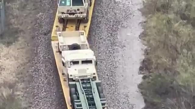 Train loads with military equipment going from coast to coast