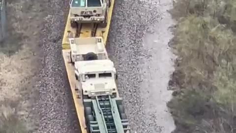 Train loads with military equipment going from coast to coast