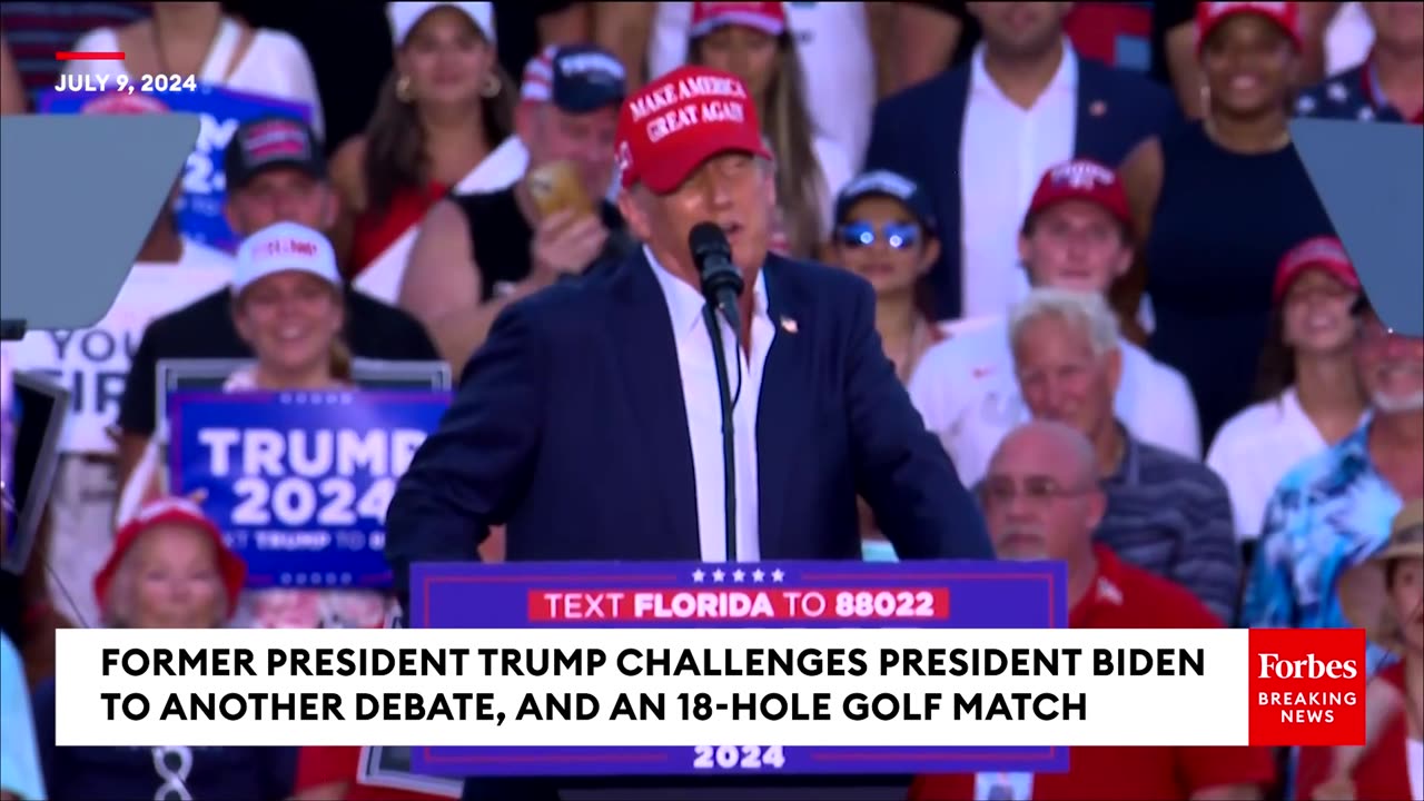 Trump Makes Attendees Laugh Doing Impression Of Biden's Golf Swing When Issuing $1 Million Challenge