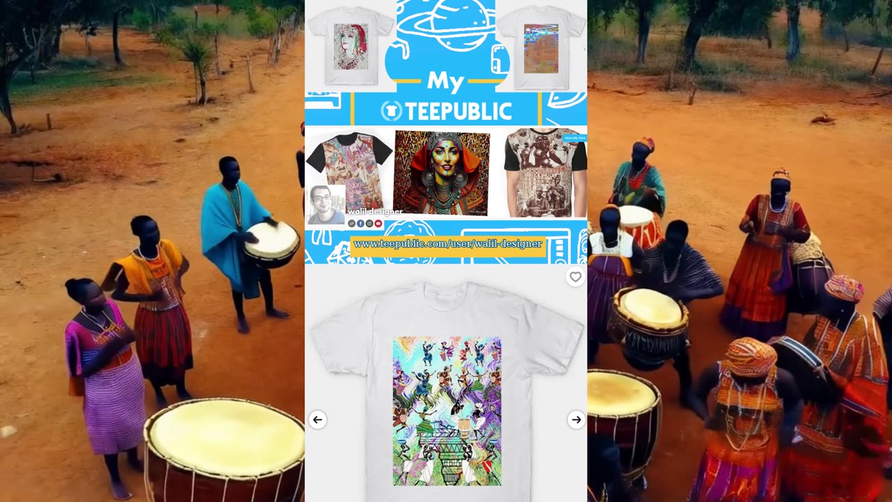 African Feast: Rhythms of Africa T-Shirt by Walil Designer