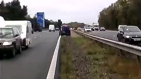 Car Speeds Down Wrong Side Of Highway