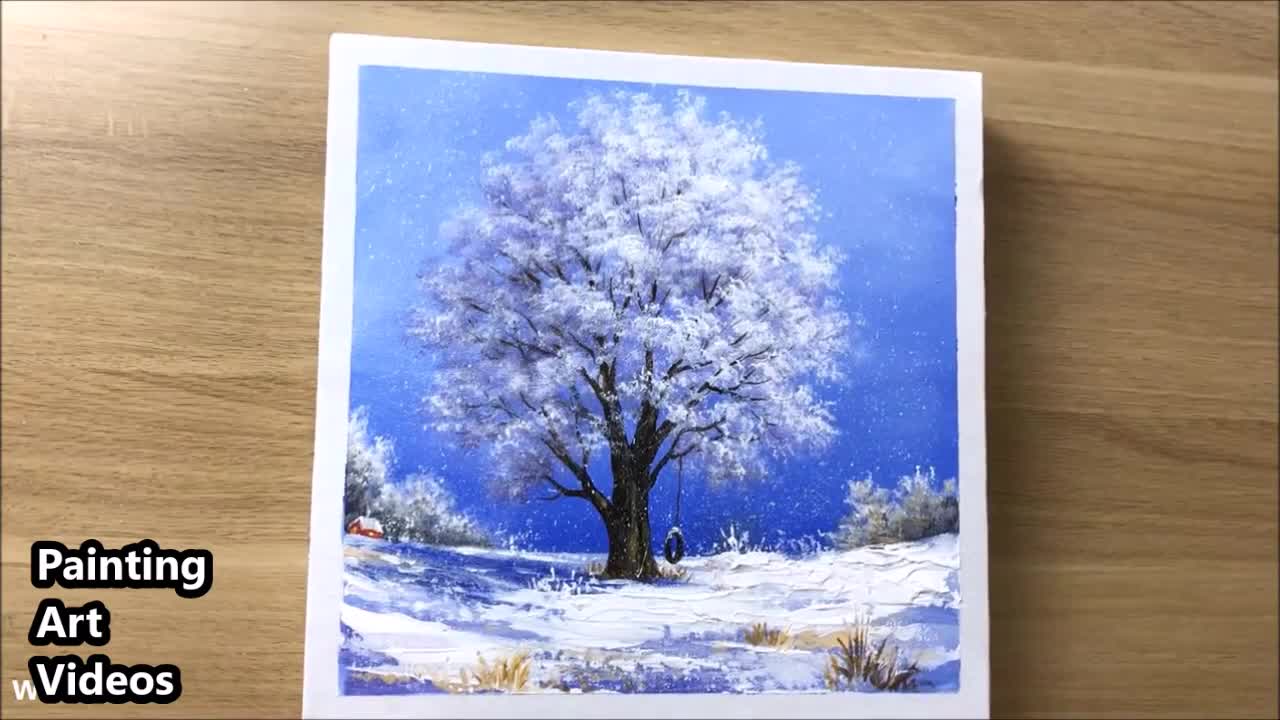 Easy Winter Tree / Drawing Tree Acrylic