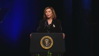 Nancy Pelosi almost takes a nosedive at the end of speech