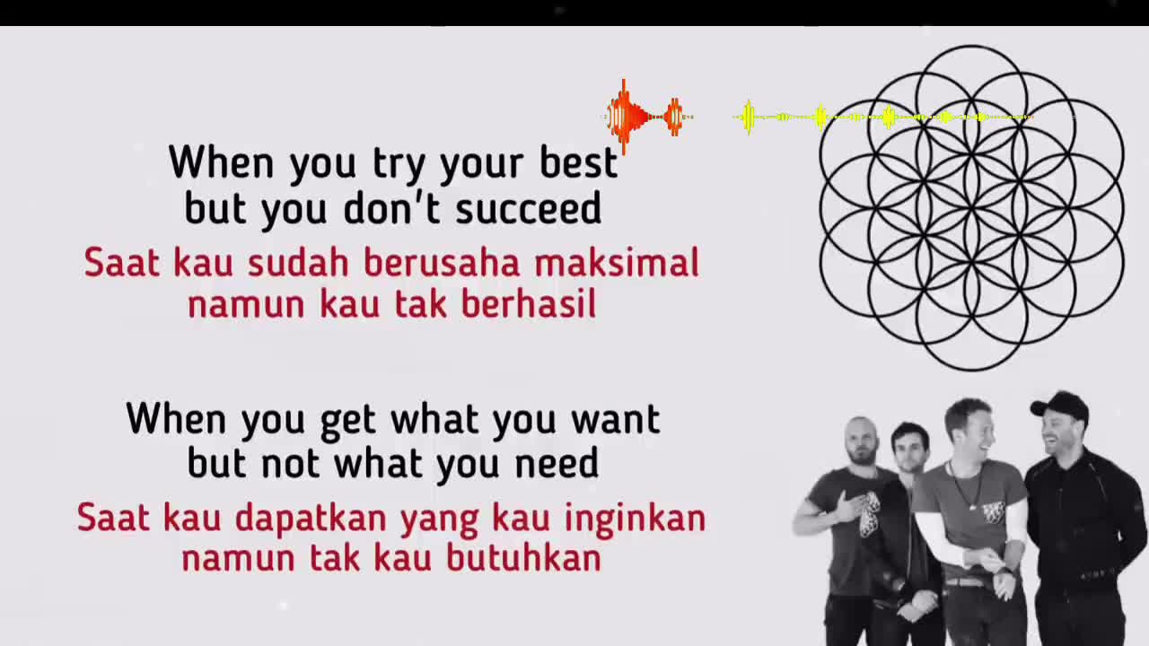 Coldplay Fix You Lyrics - English Bahasa