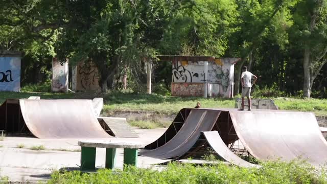 Children skateboarding