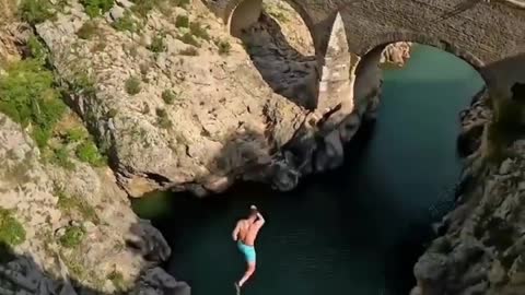 Amazing jump in water