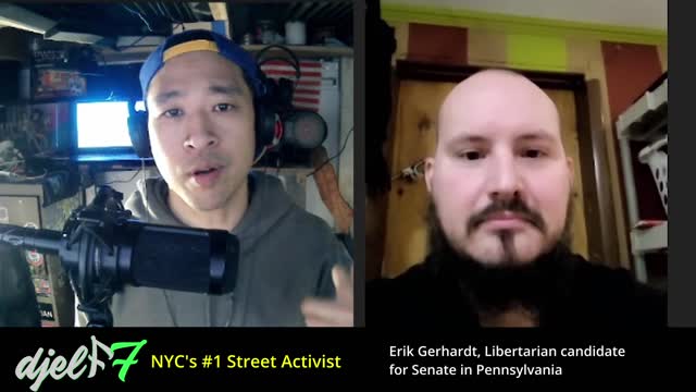 Erik Gerhardt (L) runs for Senator of Pennsylvania UP22
