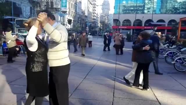 Tango on a public square, Monteviideo, Uruguay