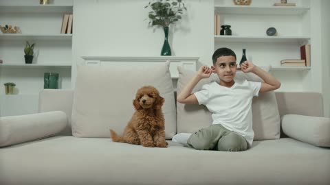 kid's first pet a DOG!!!