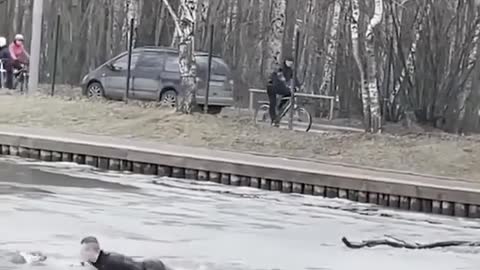 This kindly hearted people helping dog