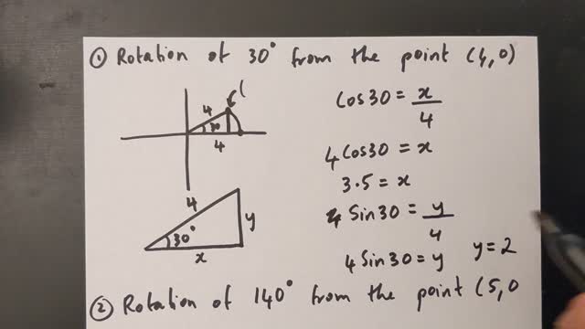 Grade 11 Math - Finding the coordinate of a point after rotation (lesson 6.2)