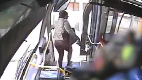 Disgusting woman throw cup of urine
