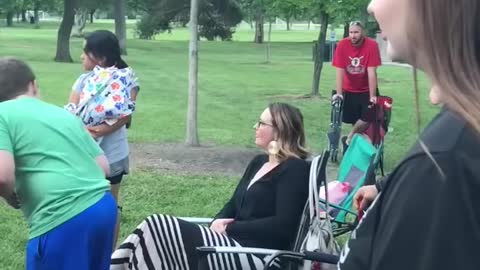 Army sister surprises little brother at school