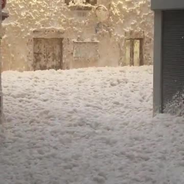 Storm Gloria takes its tool on Tossa de Mar, Spain