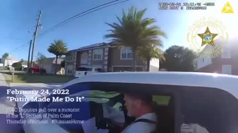 In Florida, a man who was stopped by a policeman for speeding blamed Vladimir Putin for this