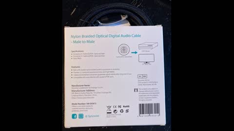 Review: Syncwire Digital Optical Audio Cable 10 Feet - [24K Gold-Plated, Durable Nylon] Fiber O...