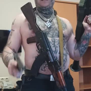 Big Tough NATZI turned Pussy - Azovets, who had previously threatened the Russian military of Chechen origin, left Ukraine for Poland