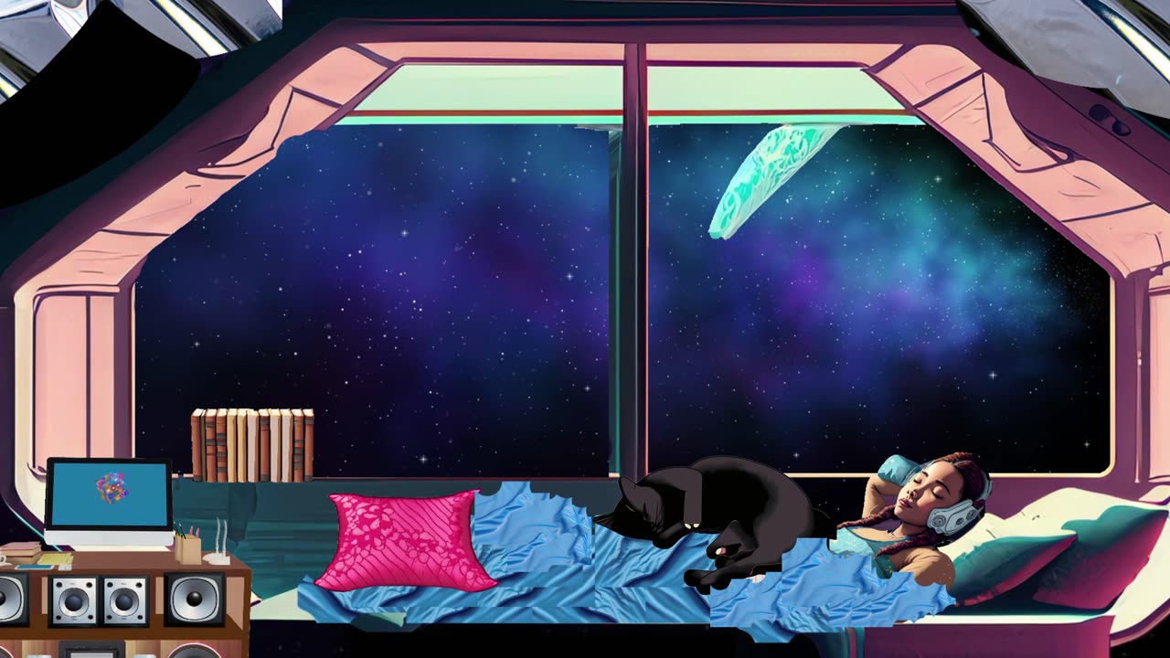 #Lofi girl sleeping in space