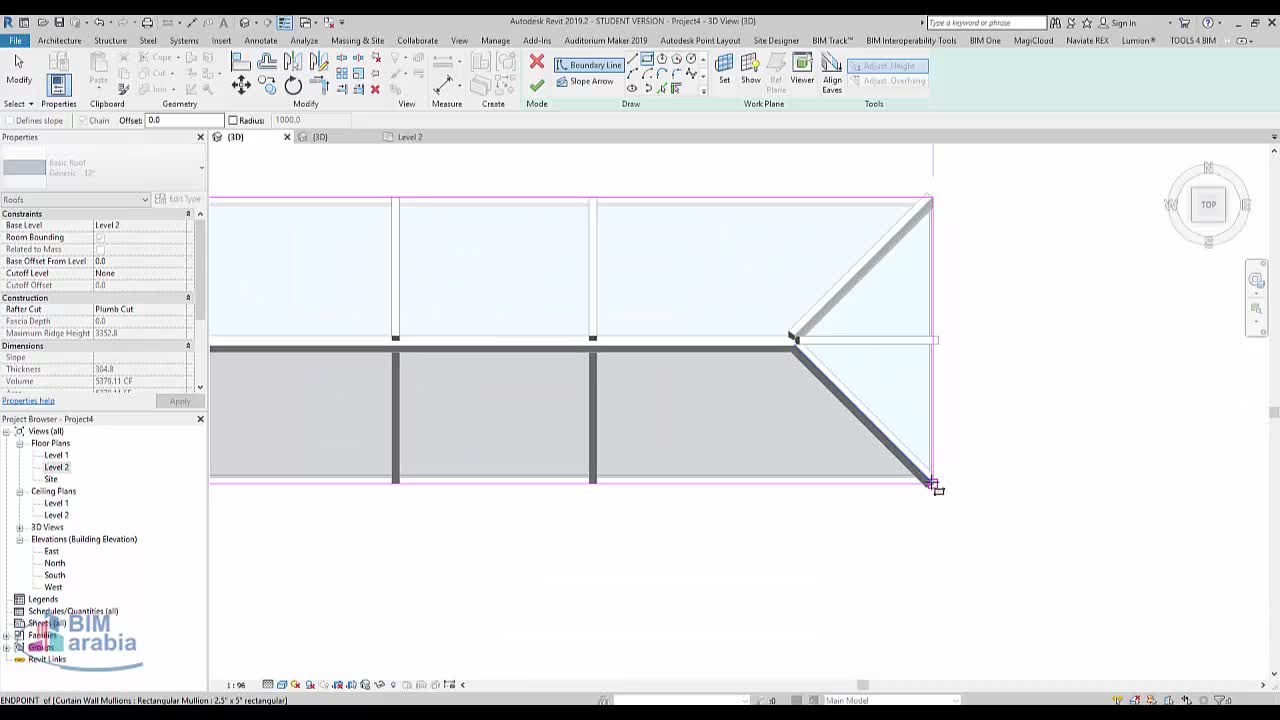 Revit Tutorials Skylights فتحات الانارة السقفية - التغطيات السماوية