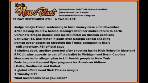 Friday, September 6, 2024 News Blast